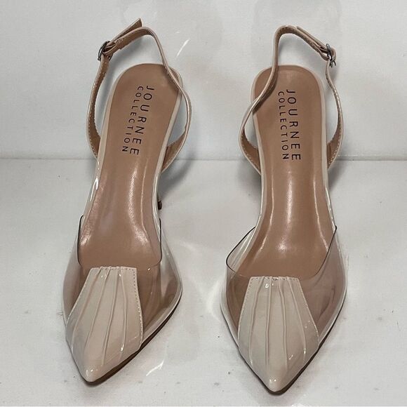 Journee Collection Ivyann Vegan Leather and Lucite Stiletto Pumps - Picture 4 of 9